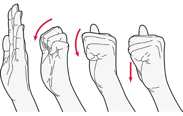 Finger tendon glide stretch