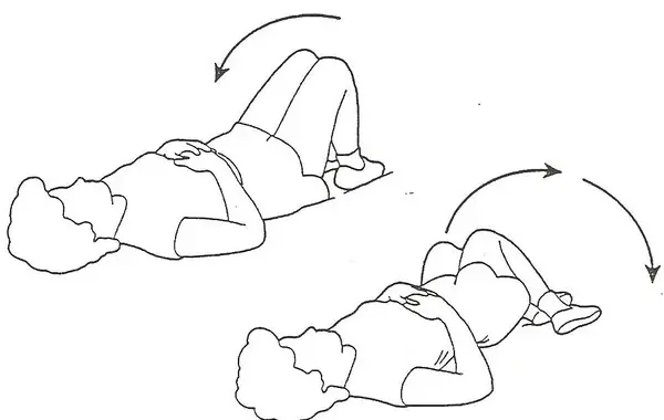 Lower back rotational stretch