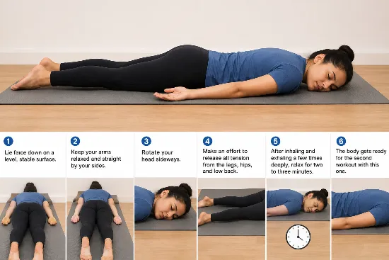 Lying face down