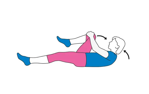 Knee lift hip stretch