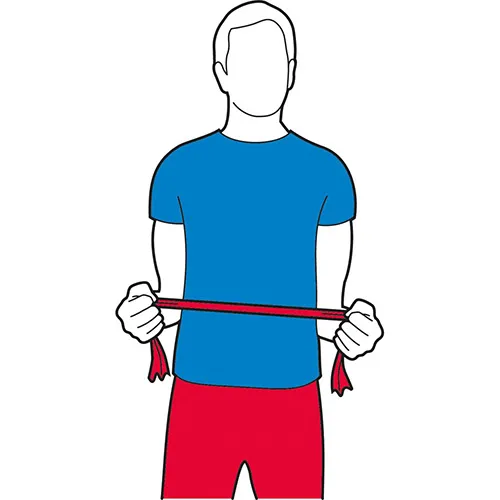 Resistance band stretch for shoulders